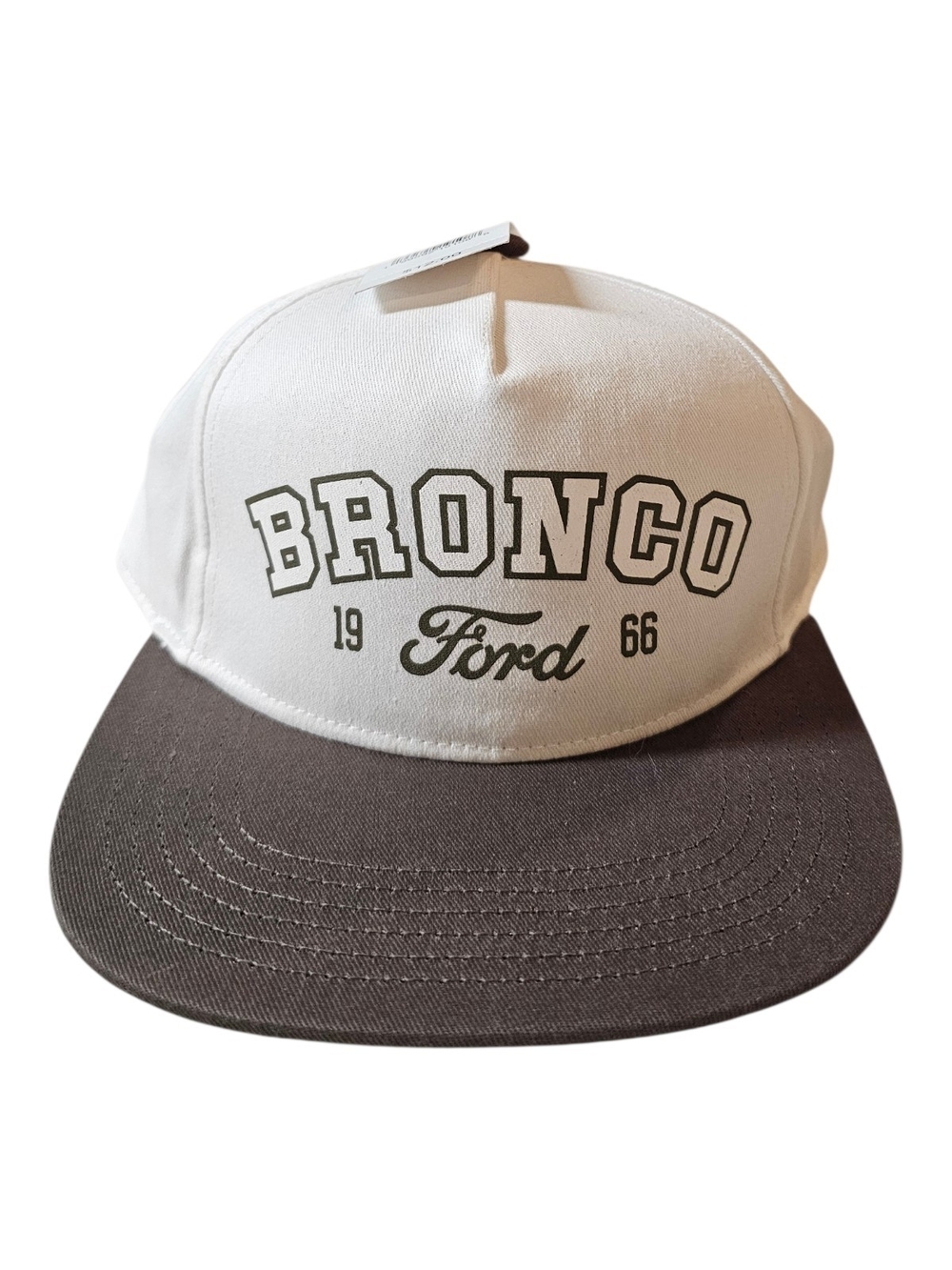 Ford White and Dark Gray Bronco Snapback Hat